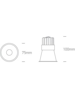 One Light SIMU wpust stały 10W 3000K-3500K-4000K czarny  10110FD/B/V - produkt 2