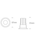 Flush-mounted hermetic lamps - One Light TIMI fixed recessed 6.5W 3000K-3500K-4000K black IP65 10107WP/B/V - product 2