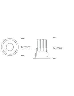 One Light TIMI wpust stały 6,5W 3000K-3500K-4000K czarny IP65 10107WP/B/V - produkt 2