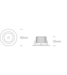 LED flush-mounted lamps - One Light GLIFADA adjustable recessed 7W 3000K-3500K-4000K white 11107B/W/V. - product 2