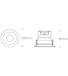 One Light REN wpust regulowany 8W 3000K Triac czarny IP54 11106PK/B/W