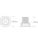 LED flush-mounted lamps - One Light TONO adjustable recessed 13W 3000K white IP54 11113D/W/W - product 2