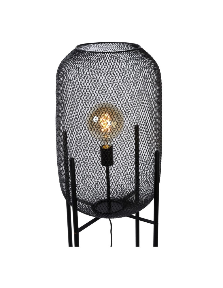 Loft floor lamps - industrial - Lucide MESH Floor lamp 1xE27 black 45785/01/30 - product kolory-swiatla.pl 6