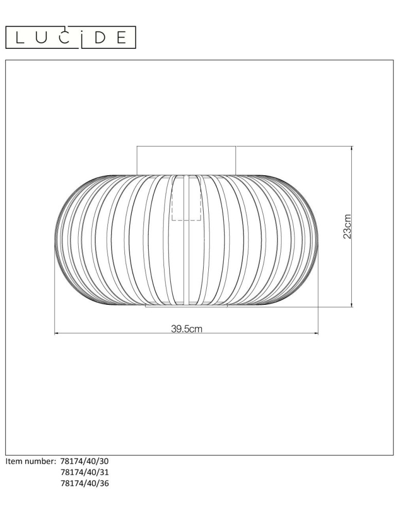 Ceiling lamps - Lucide MANUELA Ceiling 1xE27 grey 78174/40/36 - product kolory-swiatla.pl 7
