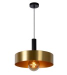 Brass-colored pendant lamps - Lucide GIADA Pendant 1xE27 satin brass black 30472/40/02 - product 2