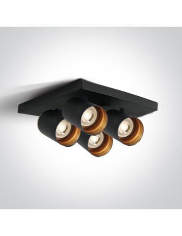 One Light ELATOS 4 ceiling light 4x10W GU10 black 65405N/B