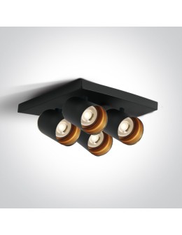 One Light ELATOS 4 ceiling light 4x10W GU10 black 65405N/B