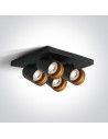 One Light ELATOS 4 ceiling light 4x10W GU10 black 65405N/B