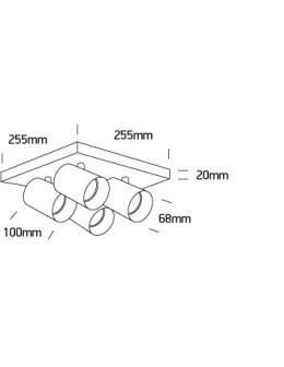 One Light ELATOS 4 ceiling light 4x10W GU10 black 65405N/B - product 2