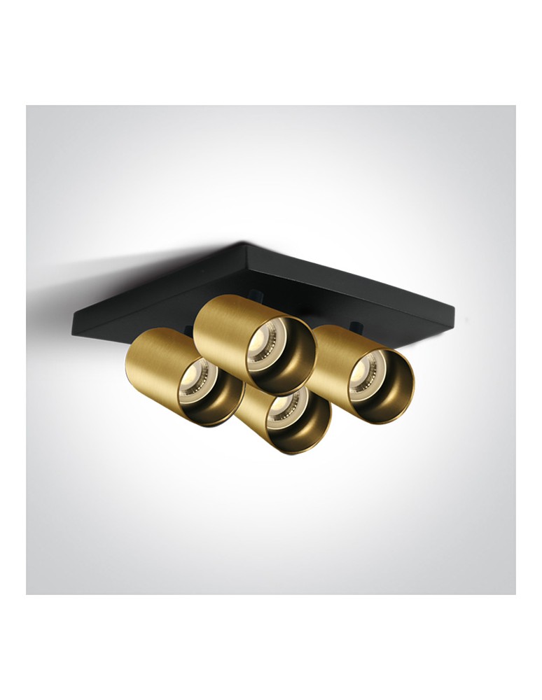 Spotlight ceiling lamps - One Light ELATOS 4 ceiling light 4x10W GU10 brushed brass 65405N/BBS - product kolory-swiatla.pl 1