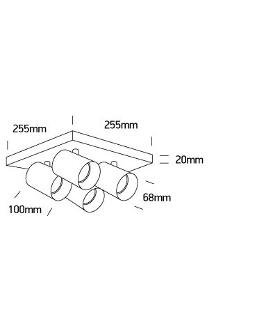 One Light ELATOS 4 sufitowa 4x10W GU10 szczotkowany mosiężny  65405N/BBS - produkt 2