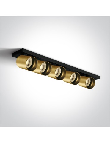 One Light ELATOS 5 ceiling light 5x10W GU10 brushed brass 65505N/BBS
