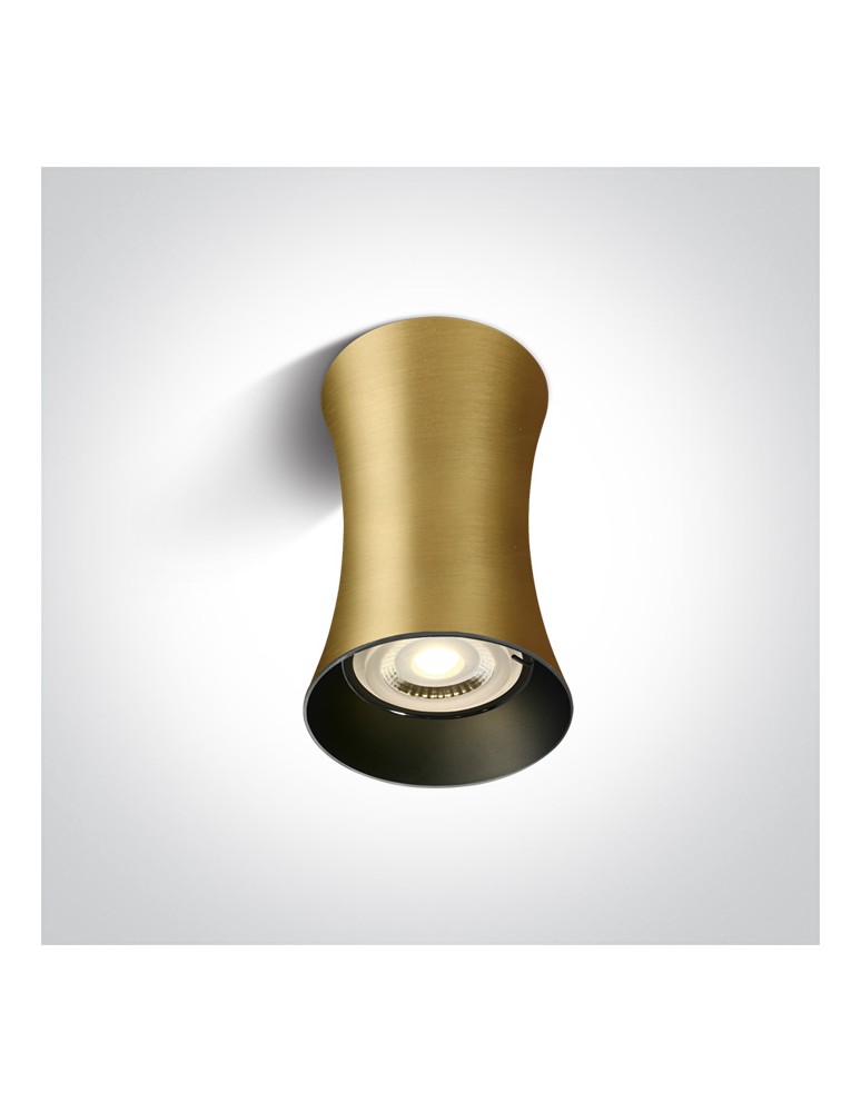 Round ceiling luminaires - One Light MARDIN F ceiling 10W GU10 brushed brass 12105F/BBS - product kolory-swiatla.pl 1