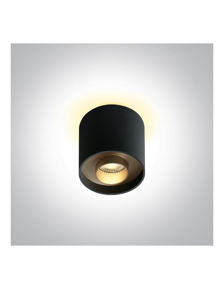 One Light KORFEZ DB sufitowa 8W 3000K czarny  12108DB/B/W