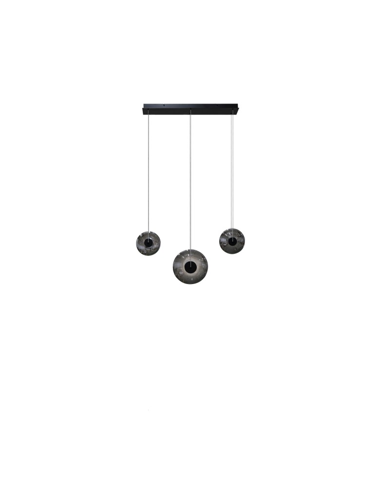 Pendant lamps on a strip - Azzardo ANDORA PENDANT 3 3-STEP DIMM SMOKY Smoky Gloss Pendant AZ6885 - product kolory-swiatla.pl 1