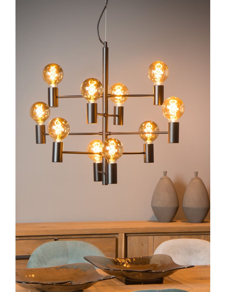 Chandelier chandeliers - Lucide LEANNE Pendant 1xE27 black 21421/10/30 - product kolory-swiatla.pl 5