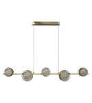 Pendant lamps over the island - Azzardo EUFORIA PENDANT LINE 5 3-STEP DIMM GO Shiny Gold Pendant AZ6737 - product 1