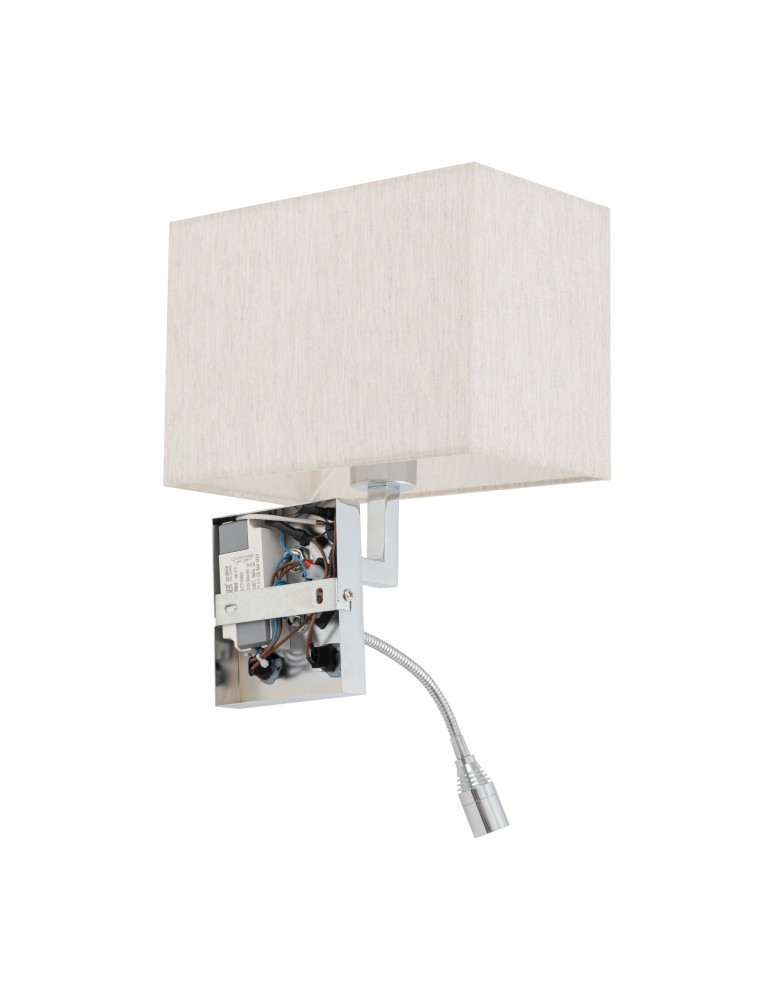 Wall lamps for bedrooms - Nowodvorski HOTEL MOOD LED Wall Mount Adjustable with switch Max wattage 1x10W only LED, LED: 1x2.2W E27 and LED integrated 4000 - product kolory-swiatla.pl 3