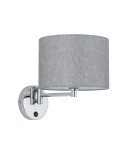 Wall lamps for bedrooms - Nowodvorski HOTEL MOOD Wall mounted Adjustable with switch Max wattage 10W only LED E14 Grey 11788 - product 1