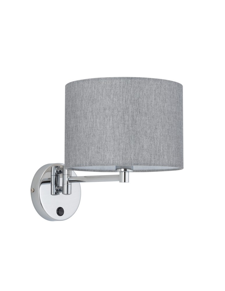 Wall lamps for bedrooms - Nowodvorski HOTEL MOOD Wall mounted Adjustable with switch Max wattage 10W only LED E14 Grey 11788 - product kolory-swiatla.pl 1