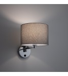 Wall lamps for bedrooms - Nowodvorski HOTEL MOOD Wall mounted Adjustable with switch Max wattage 10W only LED E14 Grey 11788 - product 2