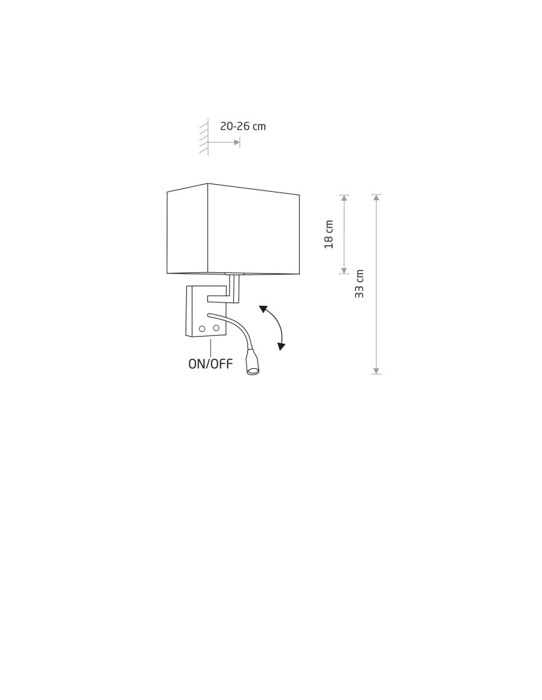 Wall lamps for bedrooms - Nowodvorski HOTEL MOOD LED Wall Mount Adjustable with switch Max wattage 1x10W only LED, LED: 1x2.2W E27 and LED integrated 4000 - product kolory-swiatla.pl 4
