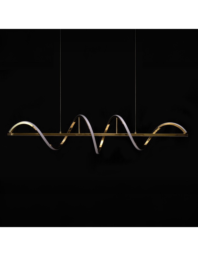 Pendant lamps over the island - Azzardo MEMPHIS PENDANT 3-STEP DIMM GO Shiny Gold Pendant AZ6814 - product kolory-swiatla.pl 7