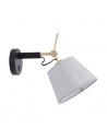 Azzardo ZYTA WALL XS BK/GO GREY 1xE27 Wall Mounted with On/Off Switch Movable with Grey Lampshade Arm Black and Gold AZ4186