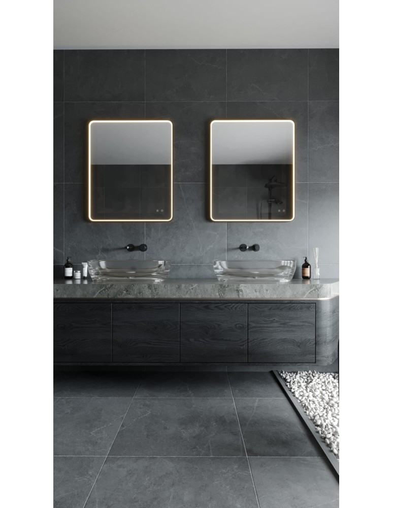 Illuminated mirrors - Maxlight Mirror Rectangle 76X91cm Black Illuminated Mirror W0384 - product kolory-swiatla.pl 2