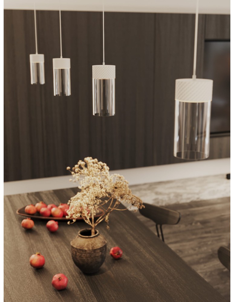 Lampy wiszące pojedyncze - Maxlight Lampa Wisząca Fusion Biała P0646 - produkt kolory-swiatla.pl 2