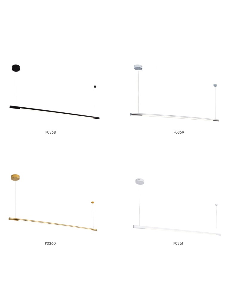 Pendant lamps over the island - Maxlight Organic Horizon 150cm White P0361D Pendant Lamp. - product kolory-swiatla.pl 3