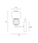 Kinkiety designerskie - Maxlight Kinkiet Modern 5W, Opal + Dark Grey W0400 - produkt 2