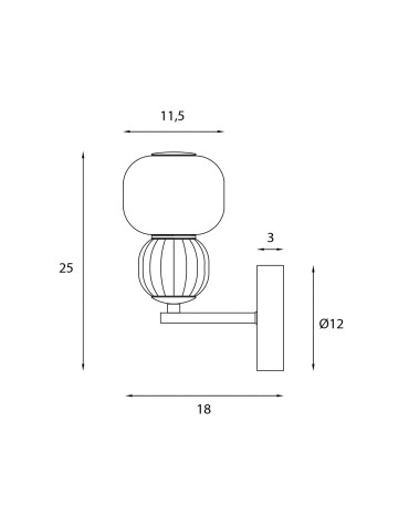 Maxlight Wall lamp Modern 5W, Opal + Dark Grey W0400 - product 2