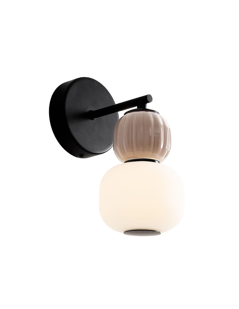 Designer wall lamps - Maxlight Wall lamp Modern 5W, Opal + Medium Brown W0399 - product kolory-swiatla.pl 1