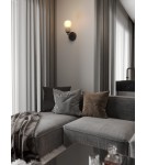 Kinkiety designerskie - Maxlight Kinkiet Modern 5W, Opal + Medium Brown W0399 - produkt 2