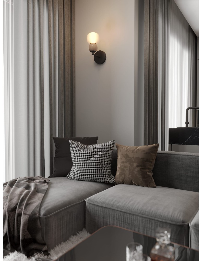 Designer wall lamps - Maxlight Wall lamp Modern 5W, Opal + Medium Brown W0399 - product kolory-swiatla.pl 2