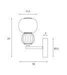 Designer wall lamps - Maxlight Wall lamp Modern 5W, Opal + Medium Brown W0399 - product 3