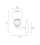 Kinkiety designerskie - Maxlight Kinkiet Modern 5W, Opal + Light Grey W0398 - produkt 3