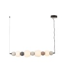 Lampy wiszące nad wyspę - Maxlight Lampa Wiszaca Modern 32W, Opal + Dark Grey+Medium Brown+Light Grey P0631 - produkt 1