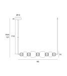 Pendant lamps over the island - Maxlight Modern 32W Pendant Lamp, Opal + Dark Grey+Medium Brown+Light Grey P0631 - product 4