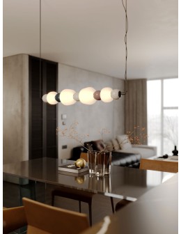 Maxlight Lampa Wiszaca Modern 32W, Opal + Dark Grey+Medium Brown+Light Grey P0631 - produkt 2