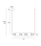 Pendant lamps over the island - Maxlight Modern 28W Pendant Lamp, Opal + Dark Grey+Medium Brown+Light Grey P0630 - product 4