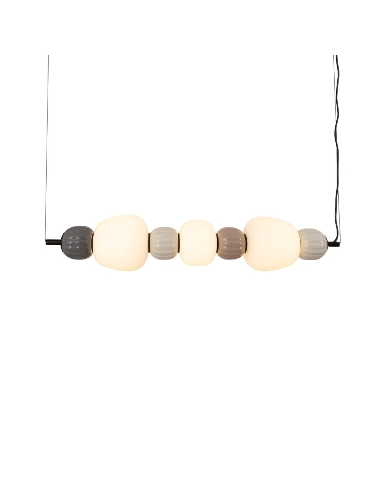 Pendant lamps over the island - Maxlight Modern 28W Pendant Lamp, Opal + Dark Grey+Medium Brown+Light Grey P0630 - product kolory-swiatla.pl 1