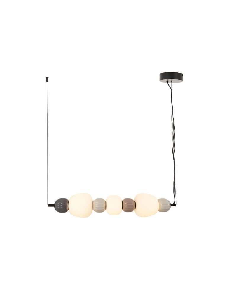 Pendant lamps over the island - Maxlight Modern 28W Pendant Lamp, Opal + Dark Grey+Medium Brown+Light Grey P0630 - product kolory-swiatla.pl 3