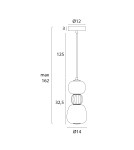 Single pendant lamps - Maxlight Modern 13W Pendant Lamp, Opal + Dark Grey P0629 - product 4