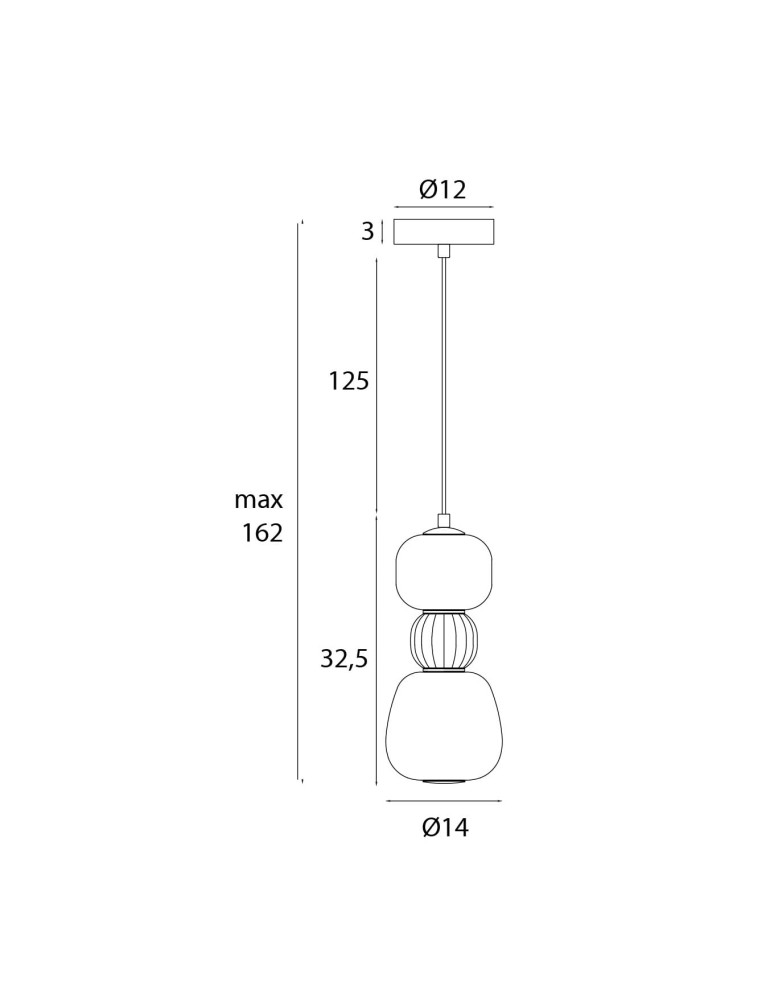 Single pendant lamps - Maxlight Modern 13W Pendant Lamp, Opal + Dark Grey P0629 - product kolory-swiatla.pl 4
