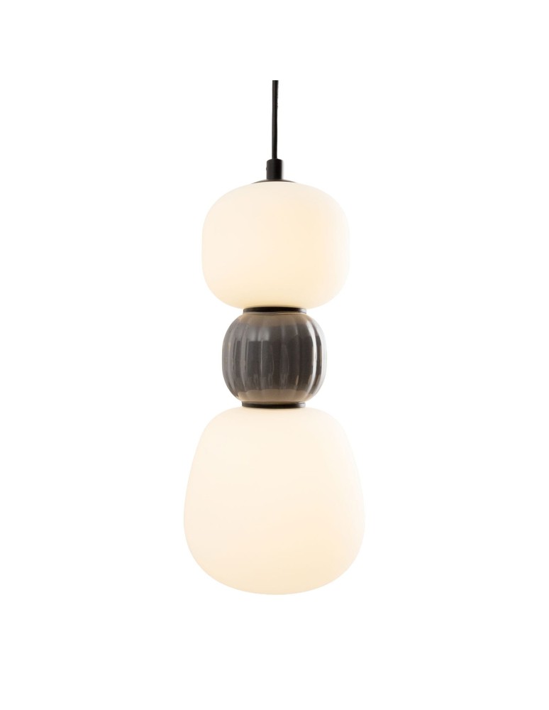 Lampy wiszące pojedyncze - Maxlight Lampa Wiszaca Modern 13W, Opal + Dark Grey P0629 - produkt kolory-swiatla.pl 2