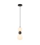 Single pendant lamps - Maxlight Modern 13W Pendant Lamp, Opal + Dark Grey P0629 - product 1