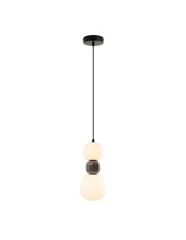 Maxlight Modern 13W Pendant Lamp, Opal + Dark Grey P0629