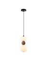 Maxlight Modern 13W Pendant Lamp, Opal + Medium Brown P0628